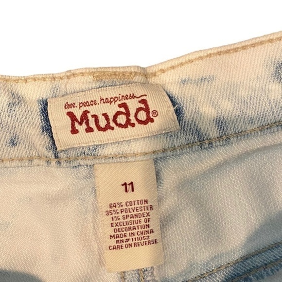 Mudd Juniors Lace Trim Denim Short Shorts Size 11 - Picture 4 of 5